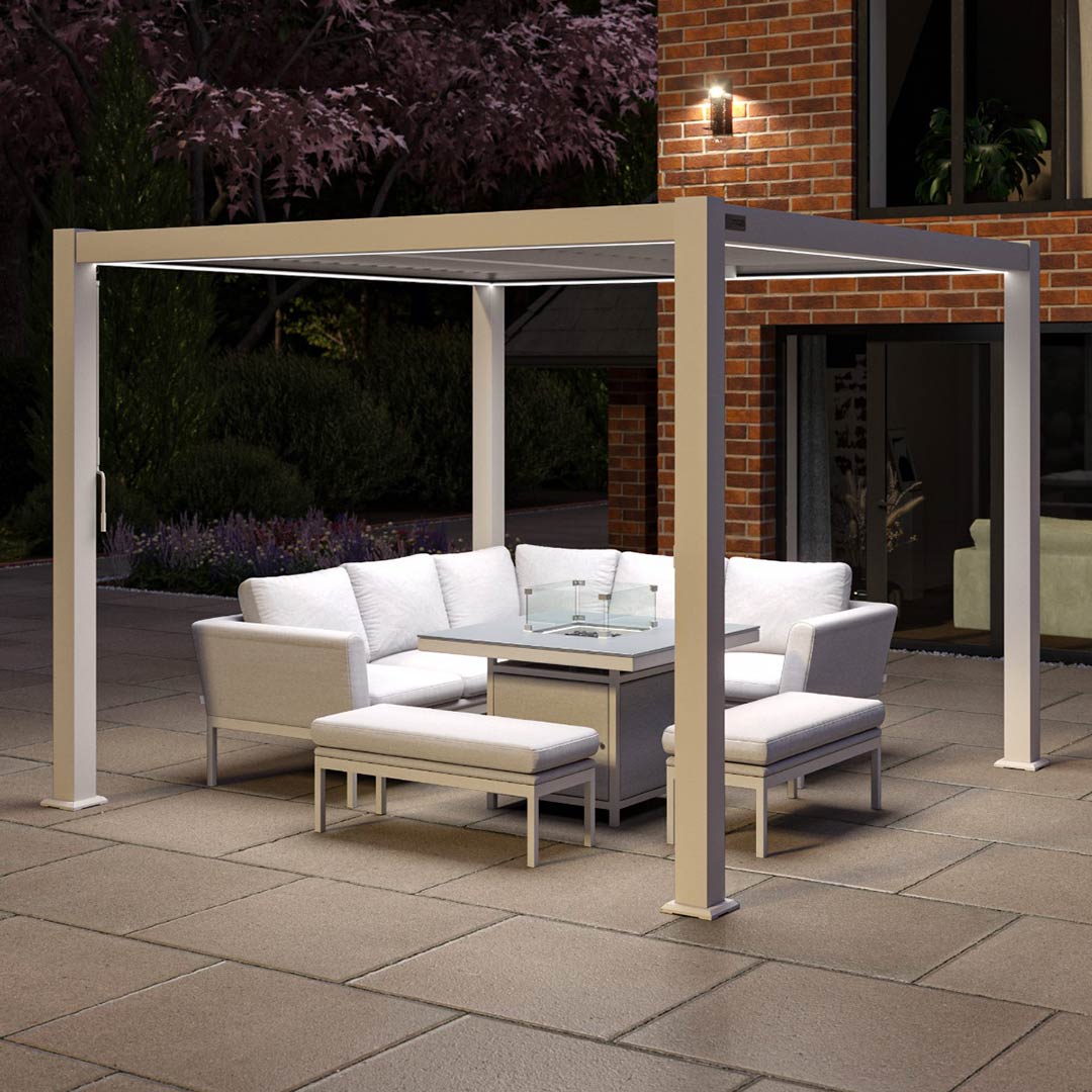 Como - 3m x 3m Garden Pergola - Frame Only White