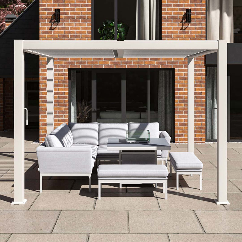 Como - 3m x 3m Garden Pergola - Frame Only White