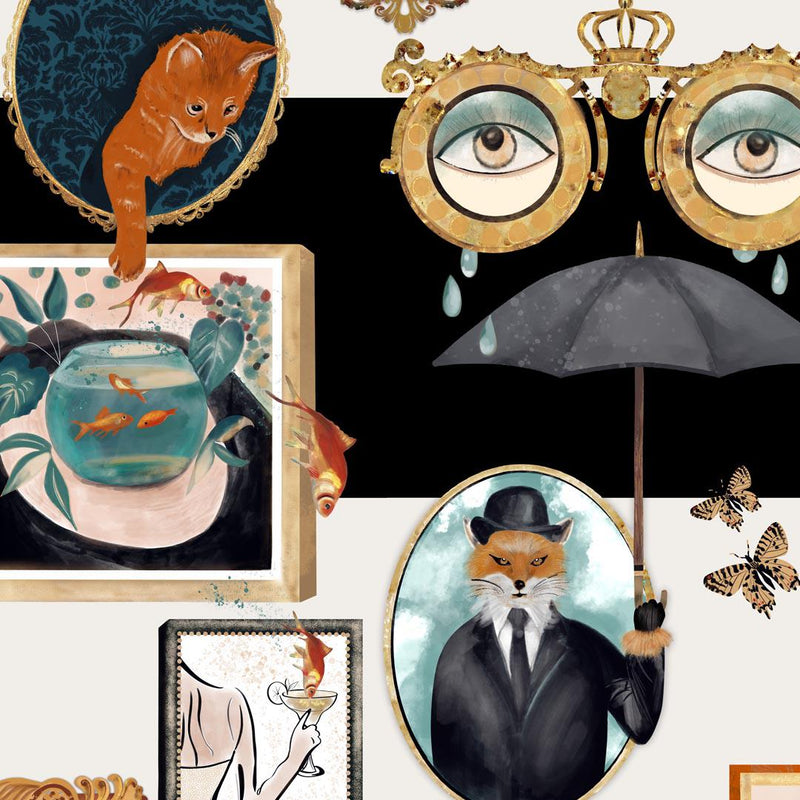 Connecting Frames Wallpaper - Black & White - Brand Mckenzie