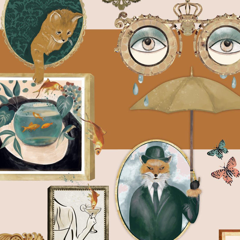 Connecting Frames Wallpaper - Caramel - Brand Mckenzie