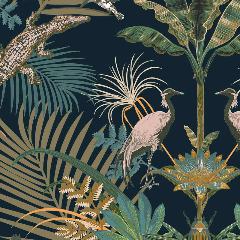 Crocodilia Wallpaper - Moonlit - Becca Who