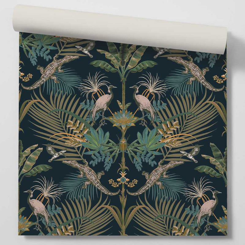 Crocodilia Wallpaper - Moonlit - Becca Who