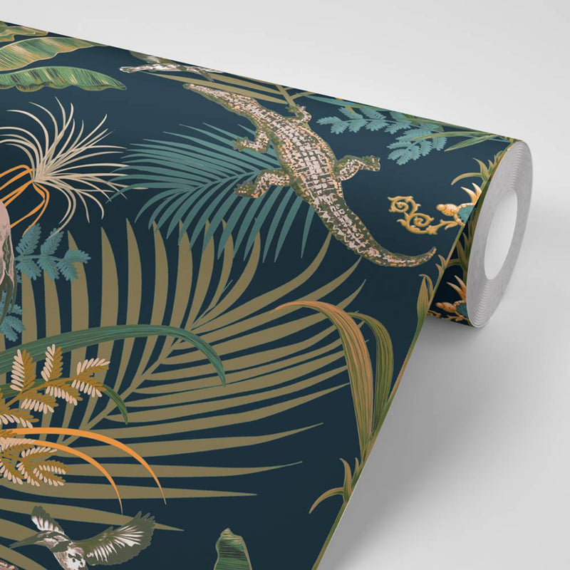 Crocodilia Wallpaper - Moonlit - Becca Who