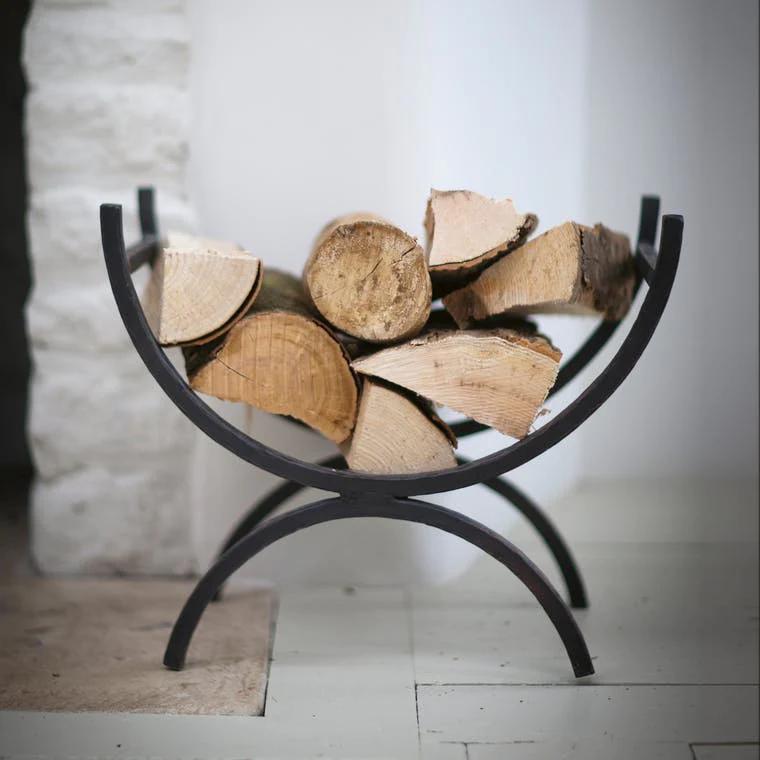 Curved Wrought Iron Log Holder