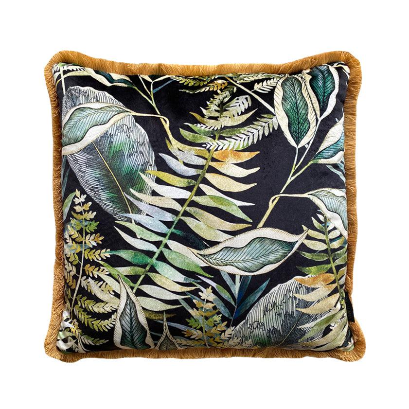 Dark Tropics Velvet Cushion Cover