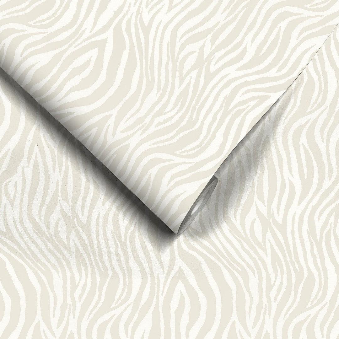 Debra Zebra Print Wallpaper - Putty