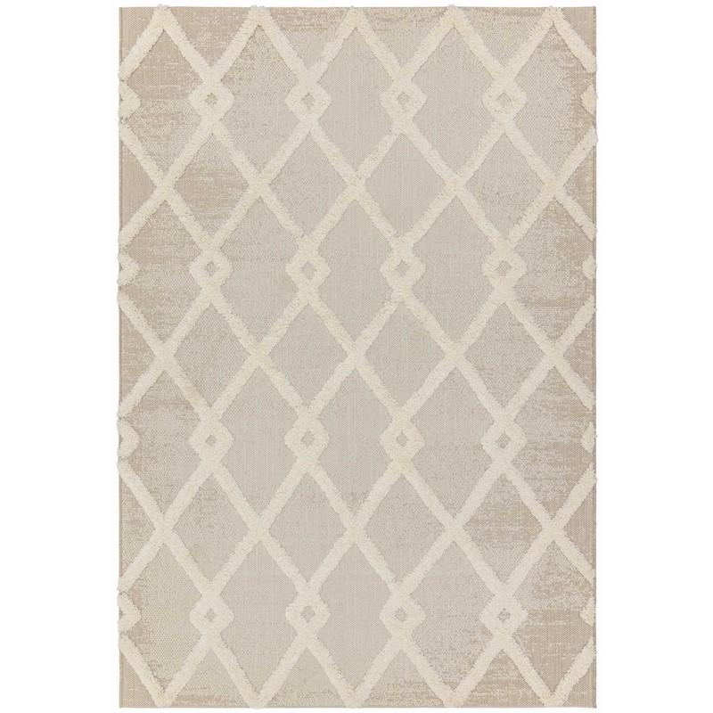 Diamond Print Indoor / Outdoor Rug - Natural Cream