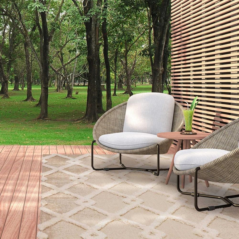 Diamond Print Indoor / Outdoor Rug - Natural Cream
