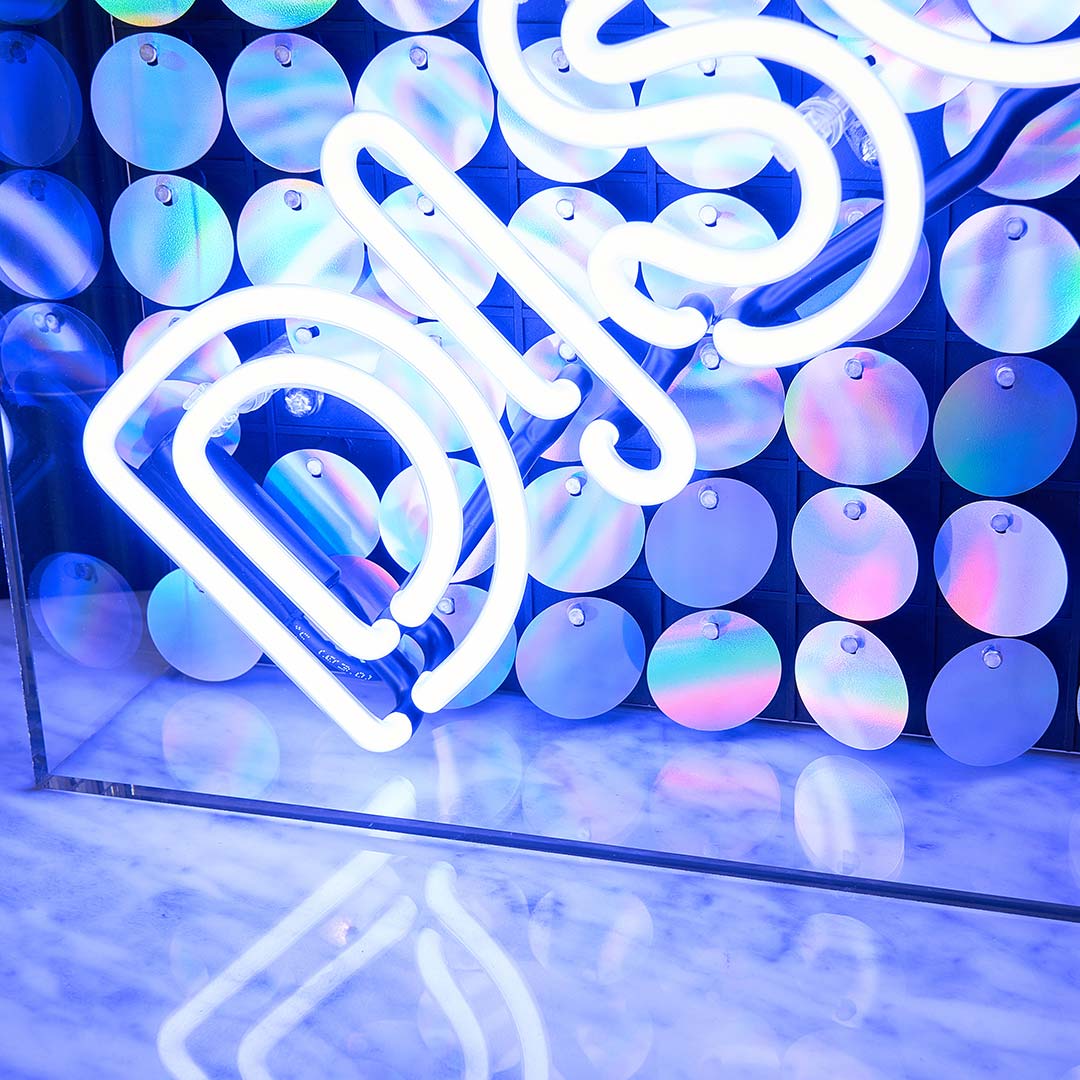 Disco Sequins Neon Sign - Purple