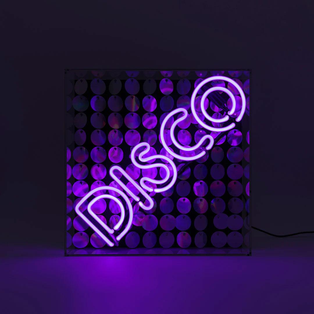Disco Sequins Neon Sign - Purple