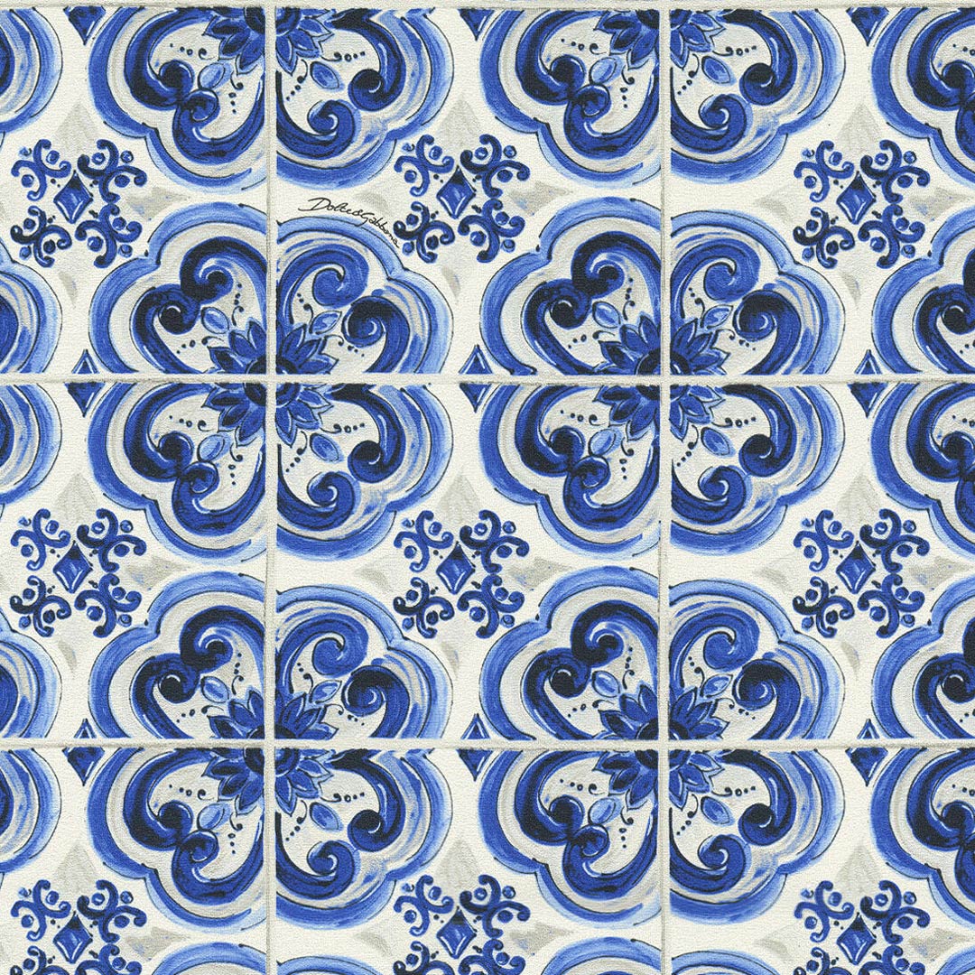 Dolce & Gabbana Blu Mediterraneo Tile Wallpaper