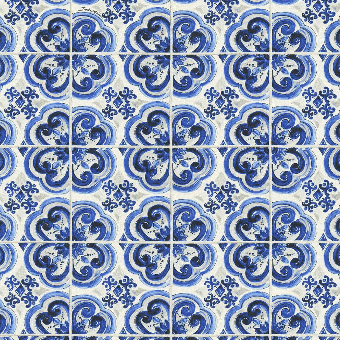 Dolce & Gabbana Blu Mediterraneo Tile Wallpaper