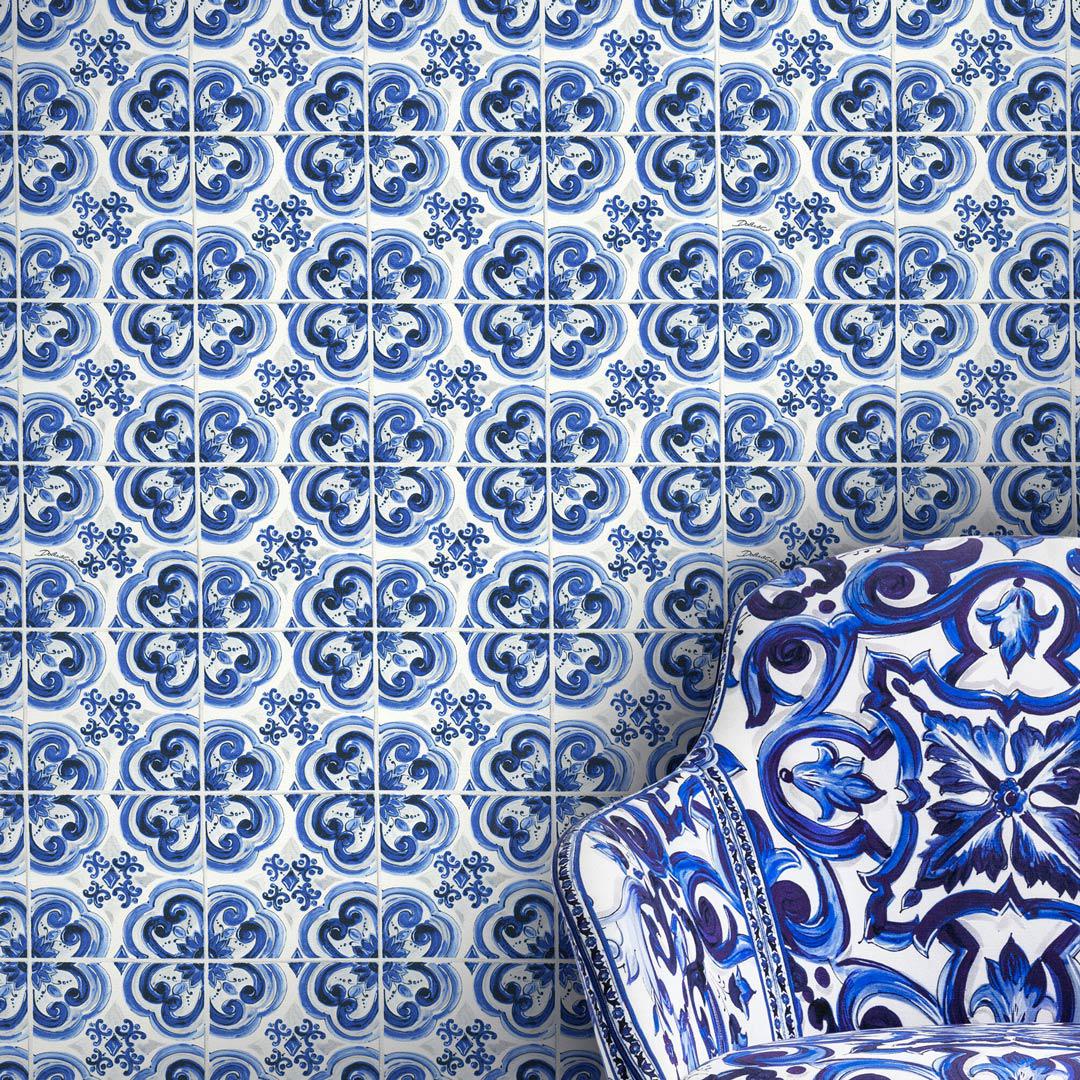 Dolce & Gabbana Blu Mediterraneo Tile Wallpaper