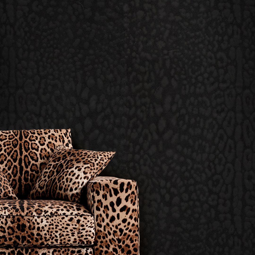 Dolce & Gabbana Leopard Print Wallpaper - Black