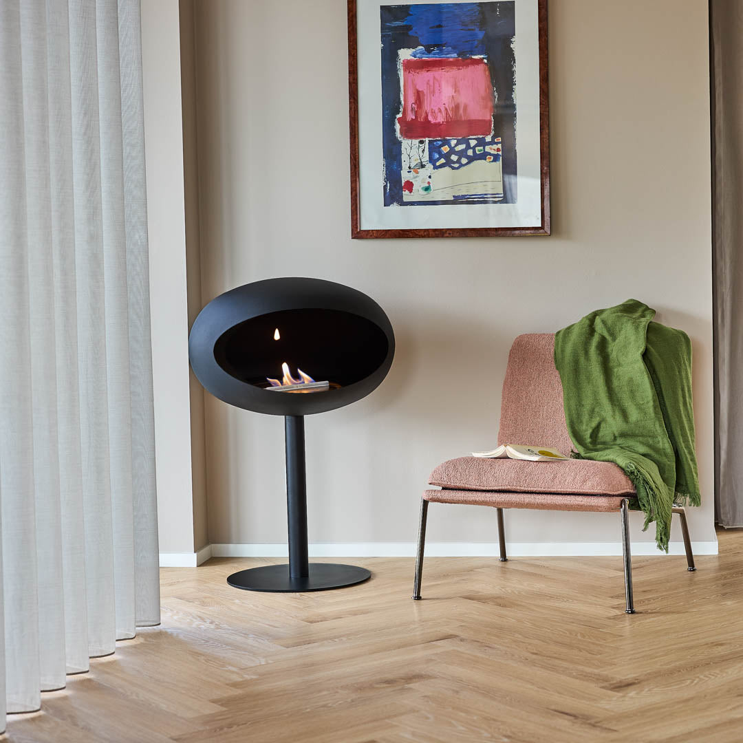 Dome 625 - Black Ground Steel Low Bioethanol Fireplace - Le Feu