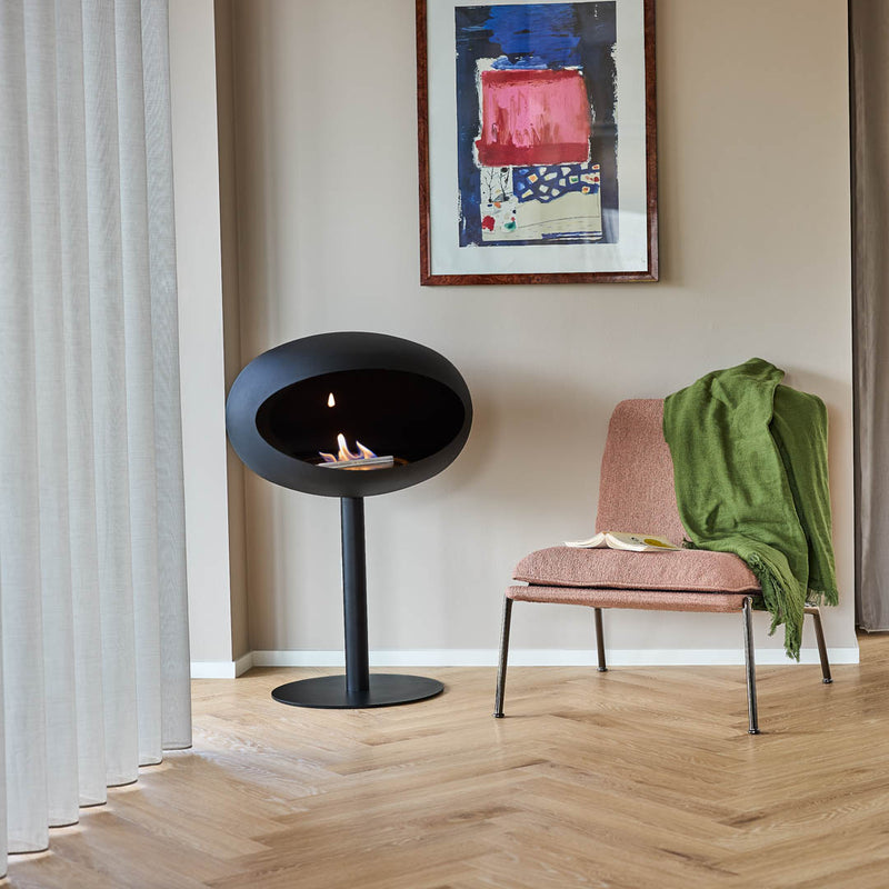 Dome 625 - Black Ground Steel Low Bioethanol Fireplace - Le Feu
