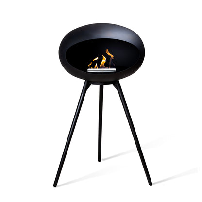 Dome 625 - Black Ground Wood High Fireplace - Le Feu