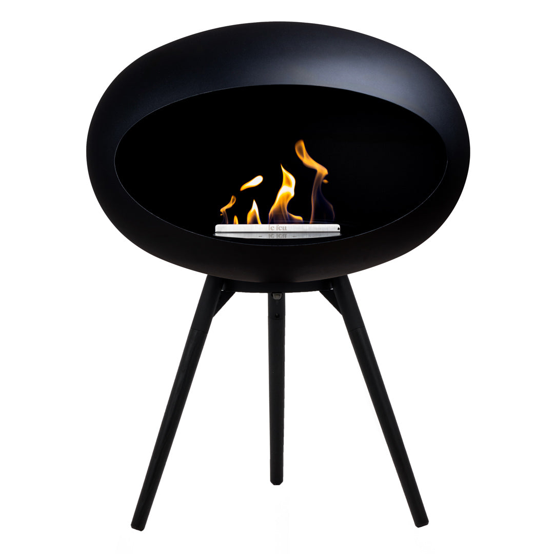 Dome 625 - Black Ground Wood Low Fireplace - Le Feu