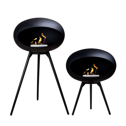 Dome 625 - Black Ground Wood Low Fireplace - Le Feu