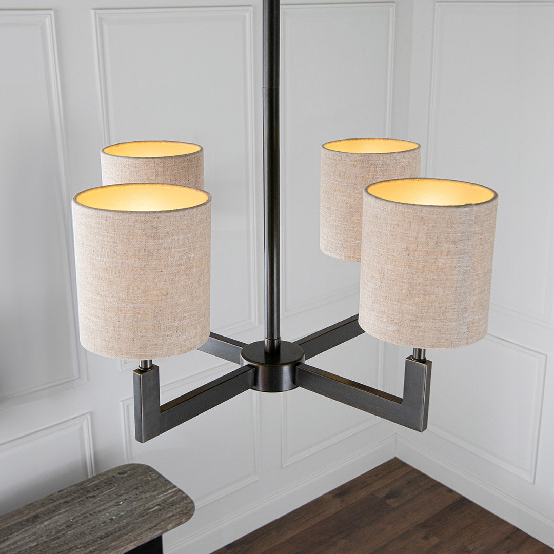 Ealga 4 Arm Chandelier Dark Bronze - RV Astley