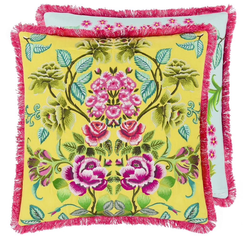 Eleonora Embroidered Alchemilla Cushion