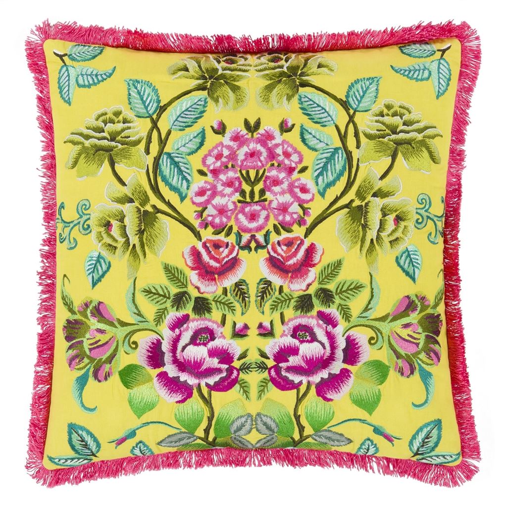 Eleonora Embroidered Alchemilla Cushion
