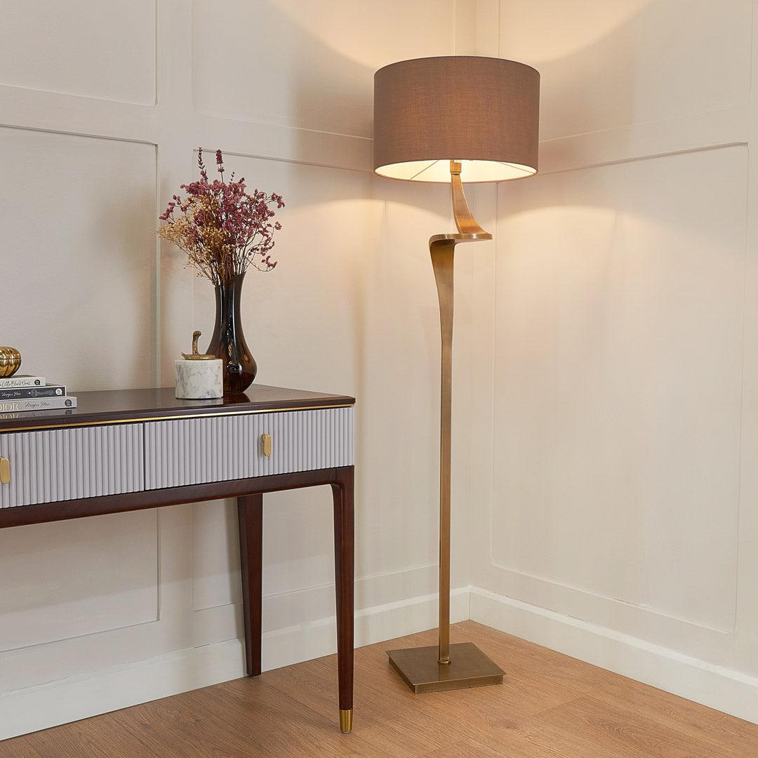 Italy 3arms Brass Floor Lamp B&W Stilnovo フロアランプ