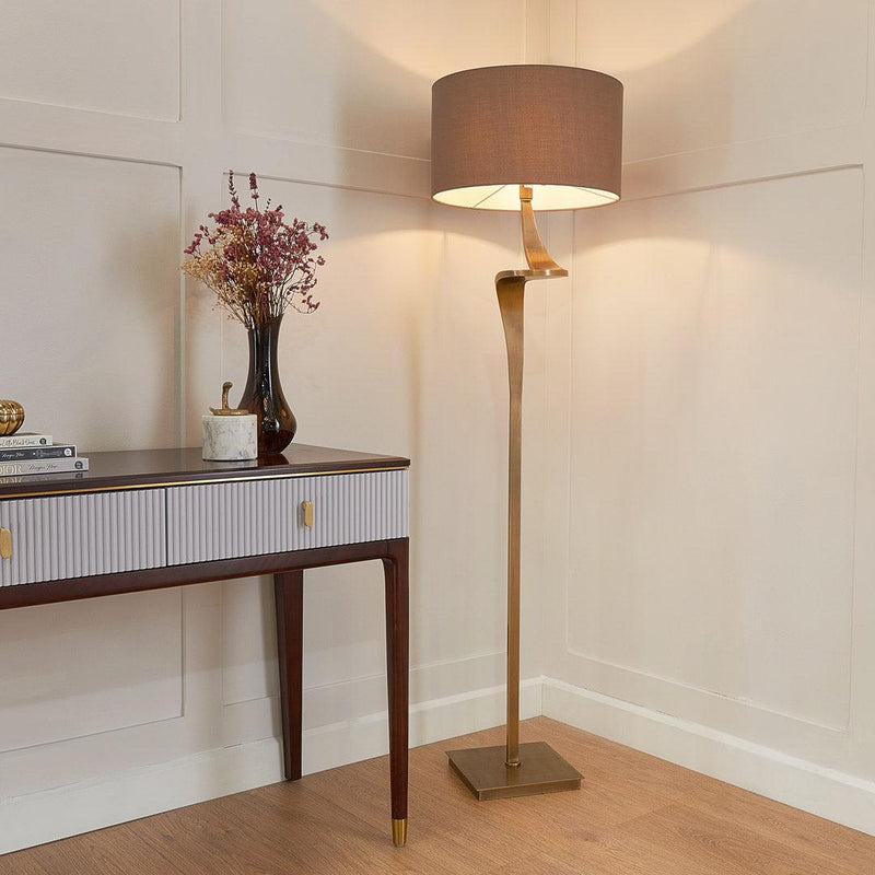 Enzo Floor Lamp - Antique Brass - RV Astley