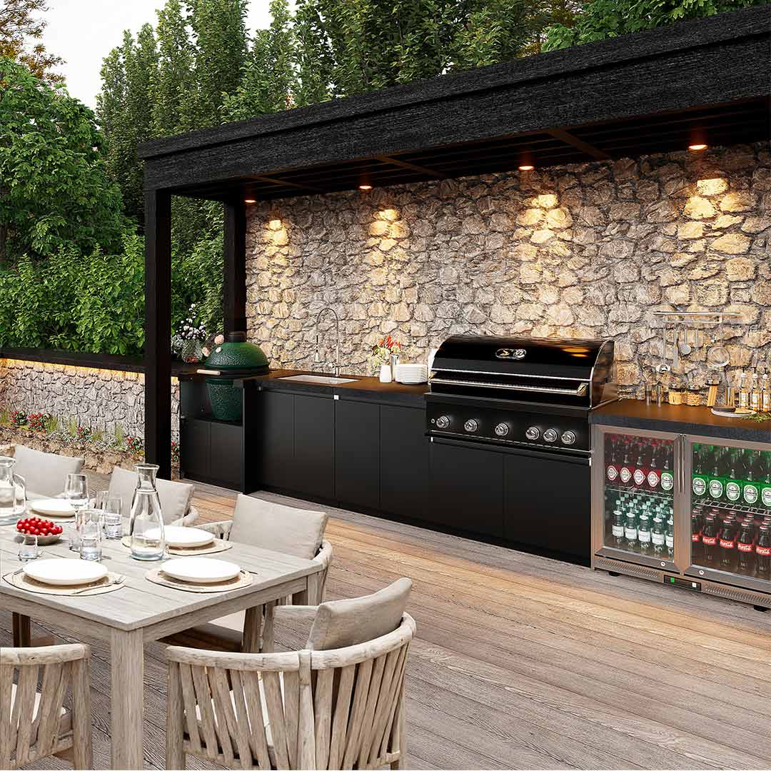 Fairford Modular Kitchen - 5 Piece Linear Set Black