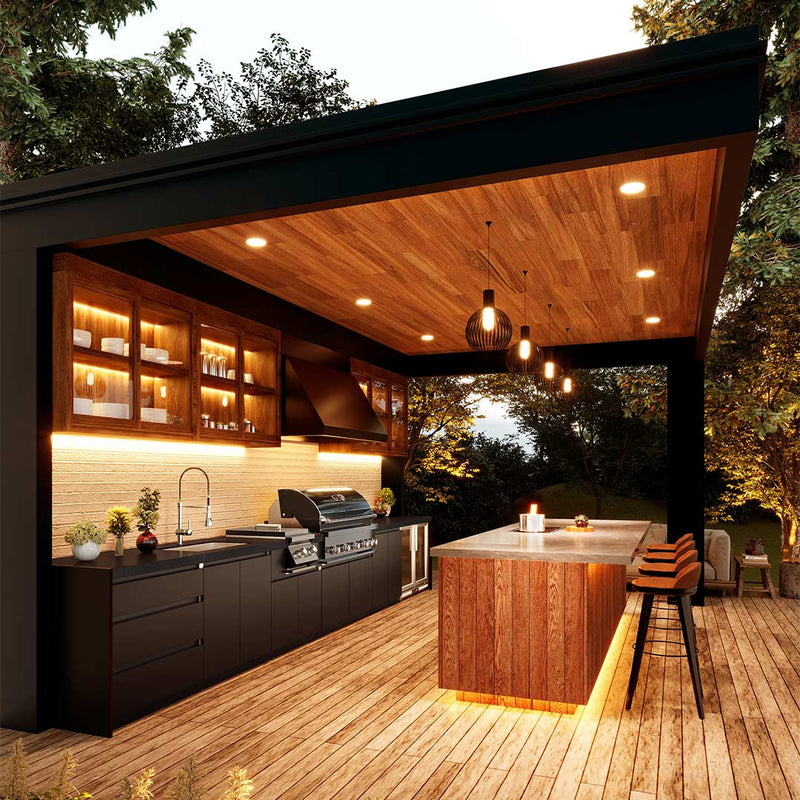 Fairford Modular Kitchen - 6 Piece Linear Set Black