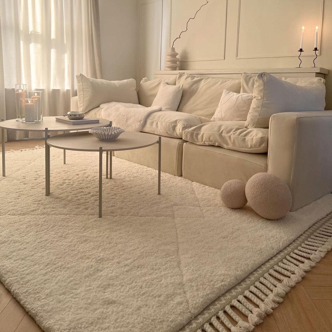 Fes Moroccan Shaggy Cream Rug