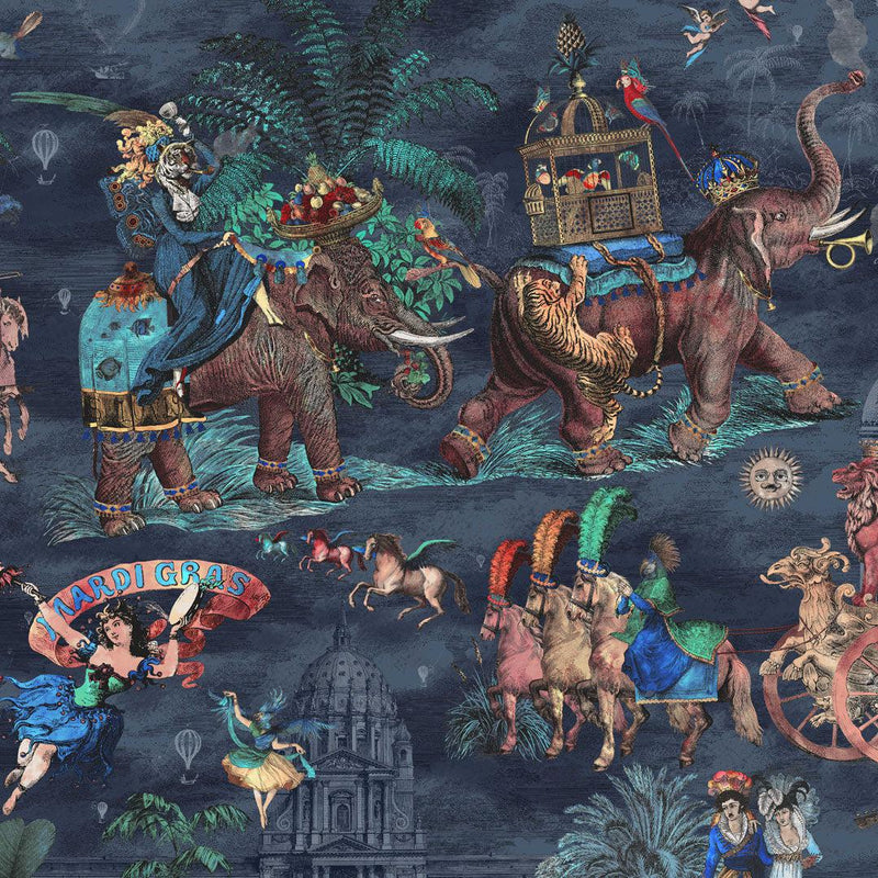 Fiesta Wallpaper - Coral Midnight - Brand Mckenzie