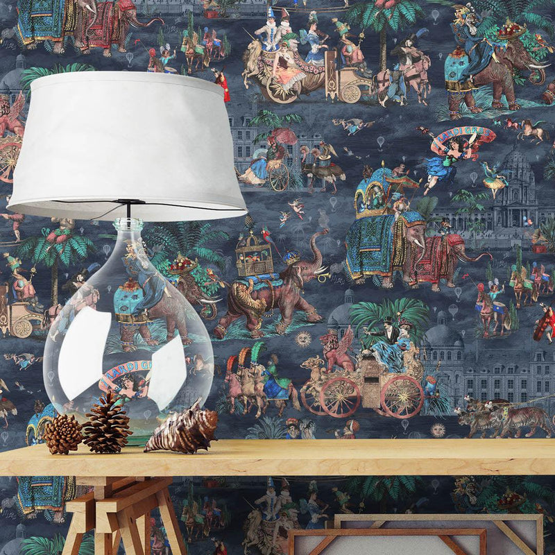 Fiesta Wallpaper - Coral Midnight - Brand Mckenzie