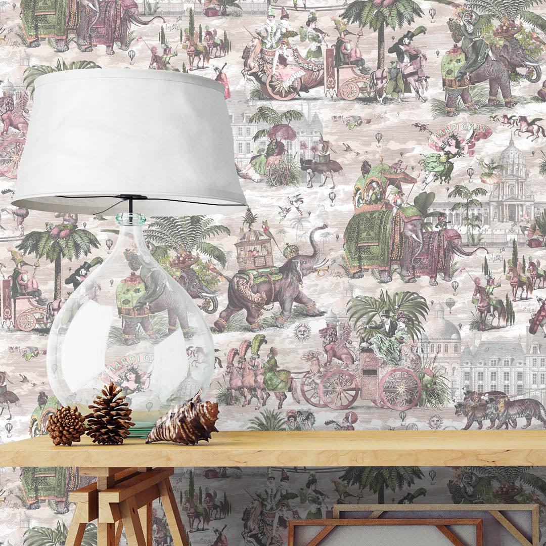 Fiesta Wallpaper - Rose & Forest - Brand Mckenzie