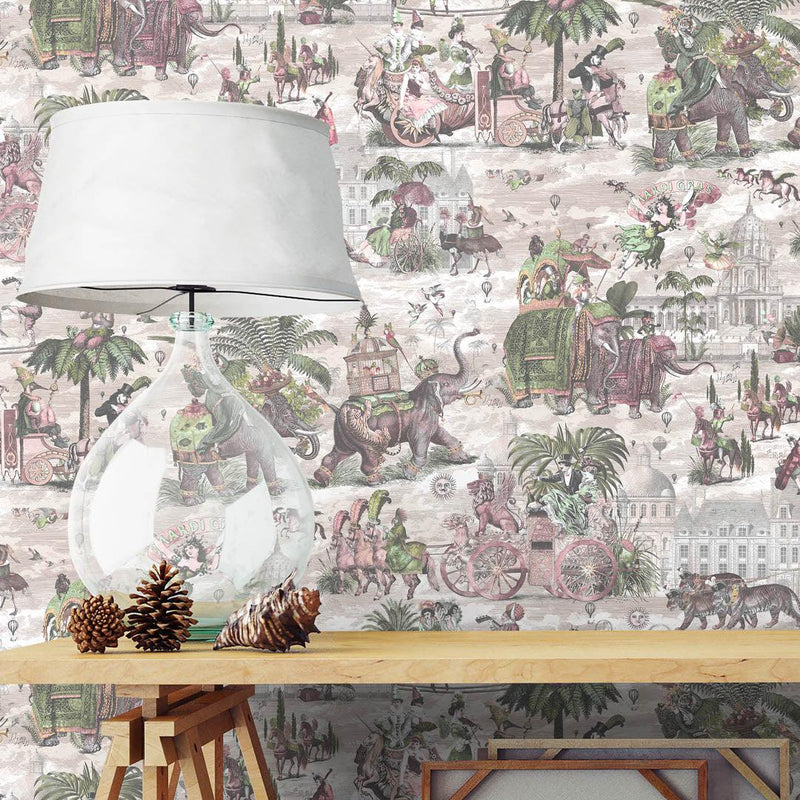 Fiesta Wallpaper - Rose & Forest - Brand Mckenzie