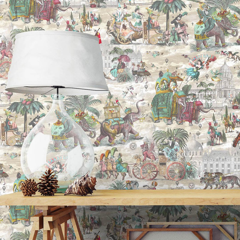 Fiesta Wallpaper - Ruby & Green - Brand Mckenzie