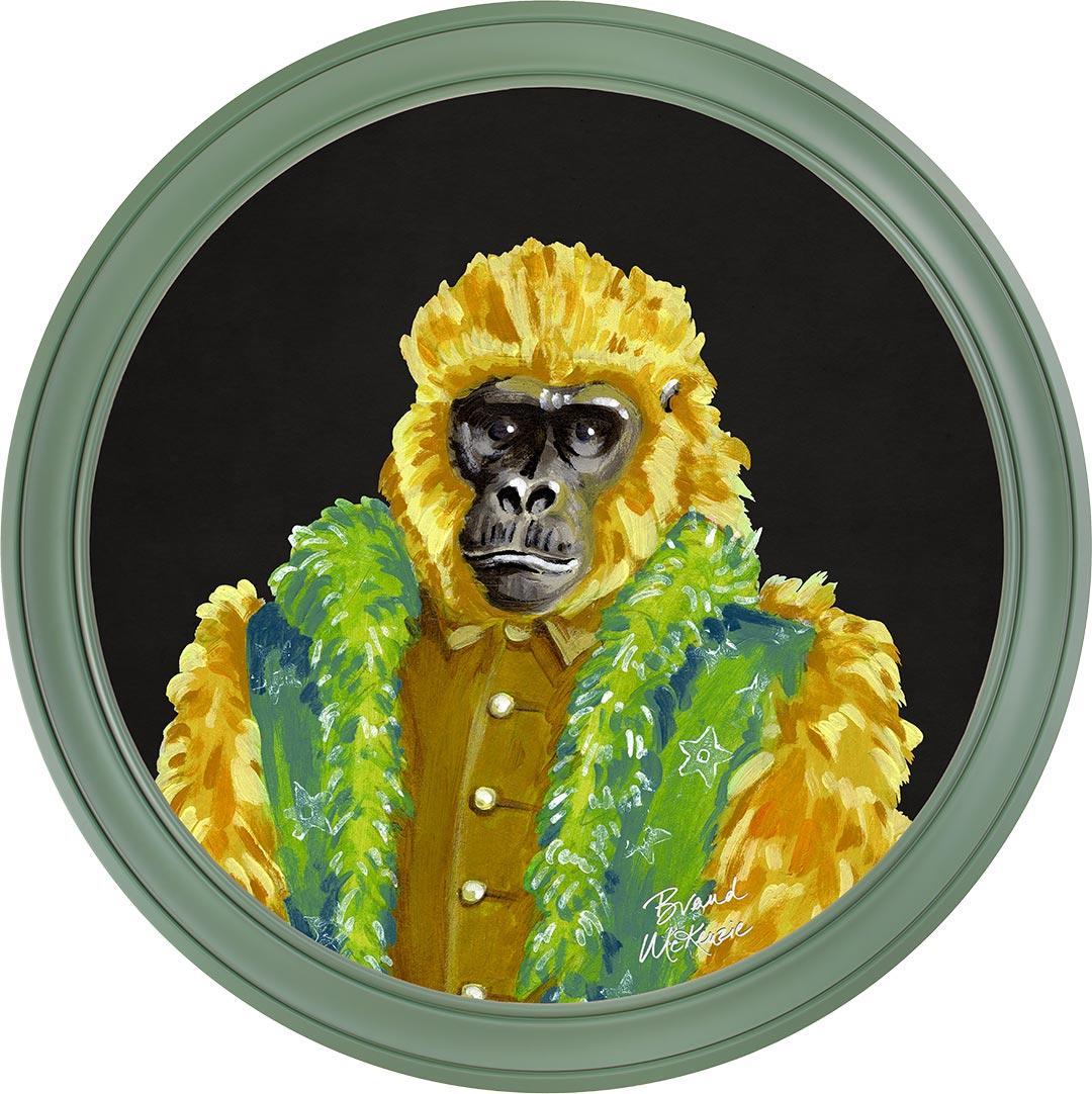 Fine China - Gus on Charcoal Black - Brand McKenzie Framed Art Prints