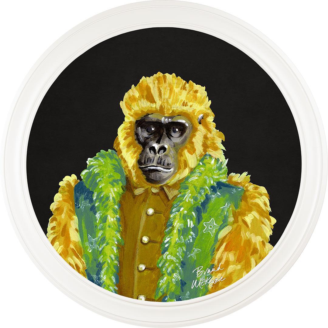 Fine China - Gus on Charcoal Black - Brand McKenzie Framed Art Prints