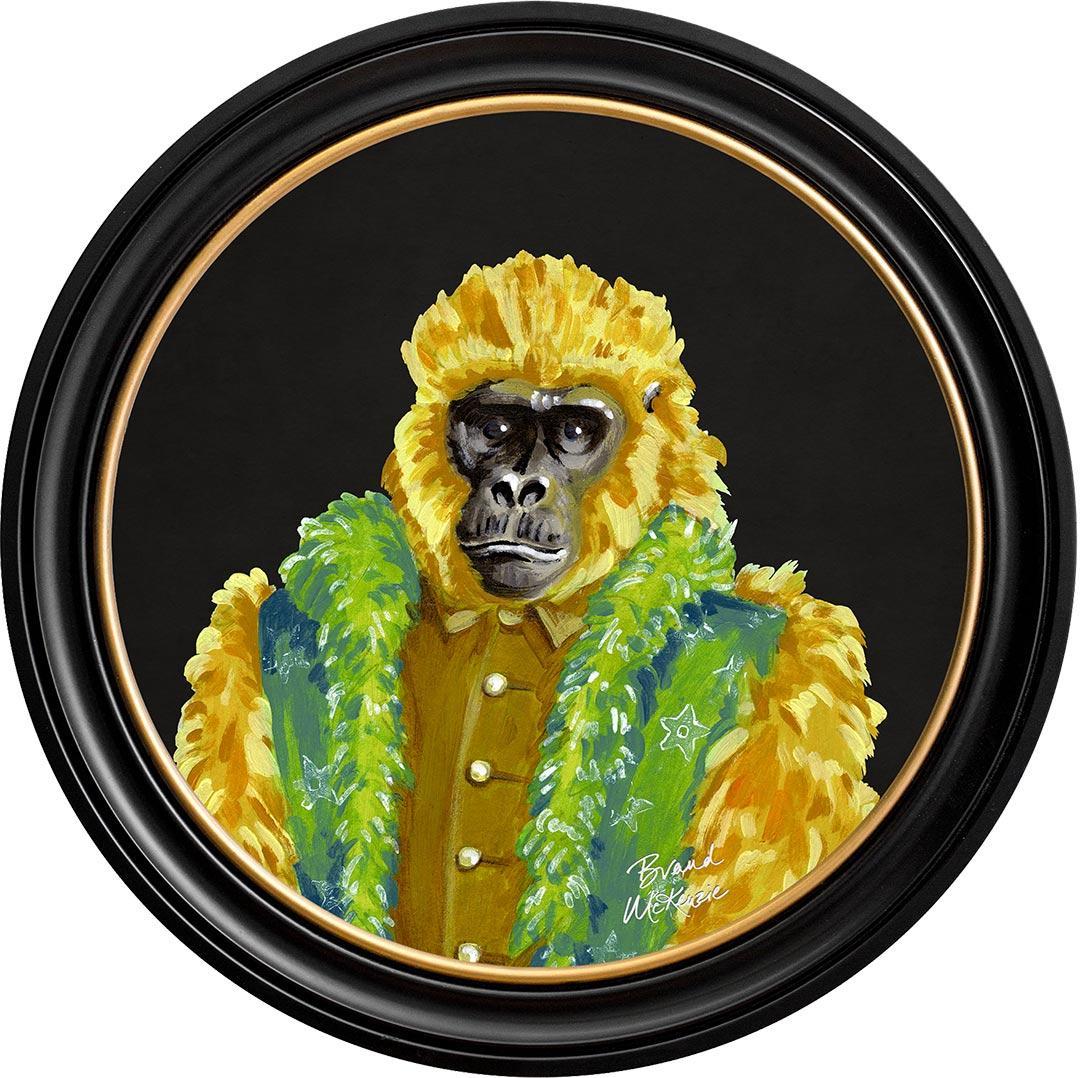 Fine China - Gus on Charcoal Black - Brand McKenzie Framed Art Prints