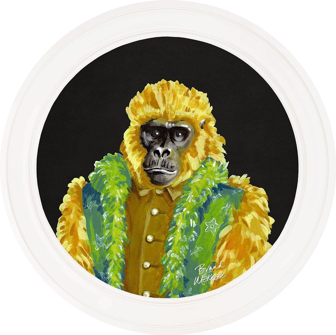 Fine China - Gus on Charcoal Black - Brand McKenzie Framed Art Prints