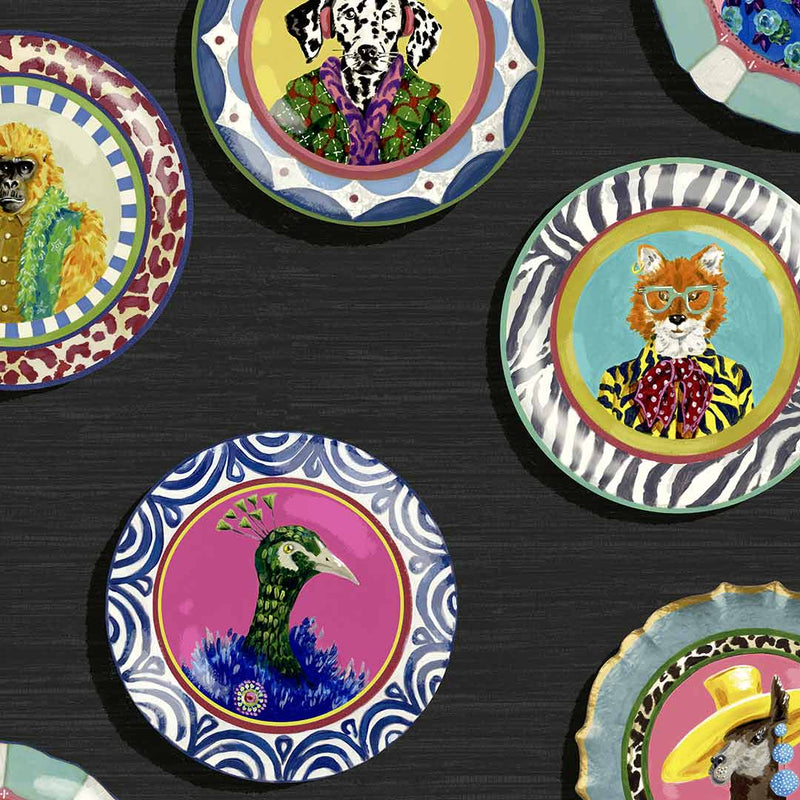 Fine China Wallpaper - Charcoal - Brand Mckenzie