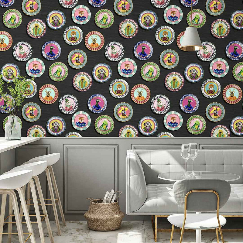 Fine China Wallpaper - Charcoal - Brand Mckenzie