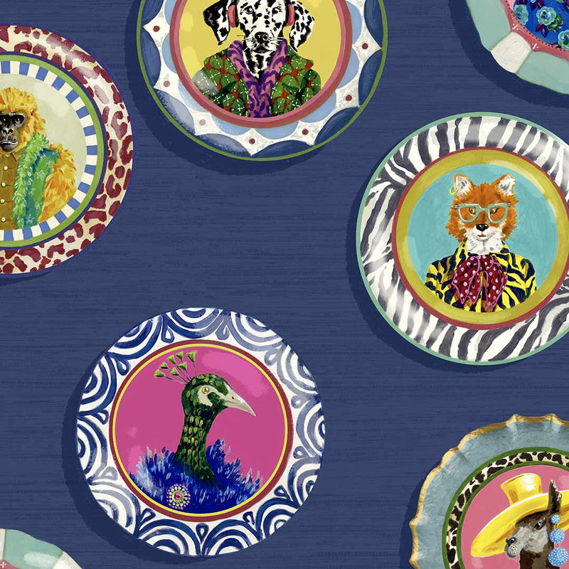 Fine China Wallpaper - Royal Blue - Brand Mckenzie