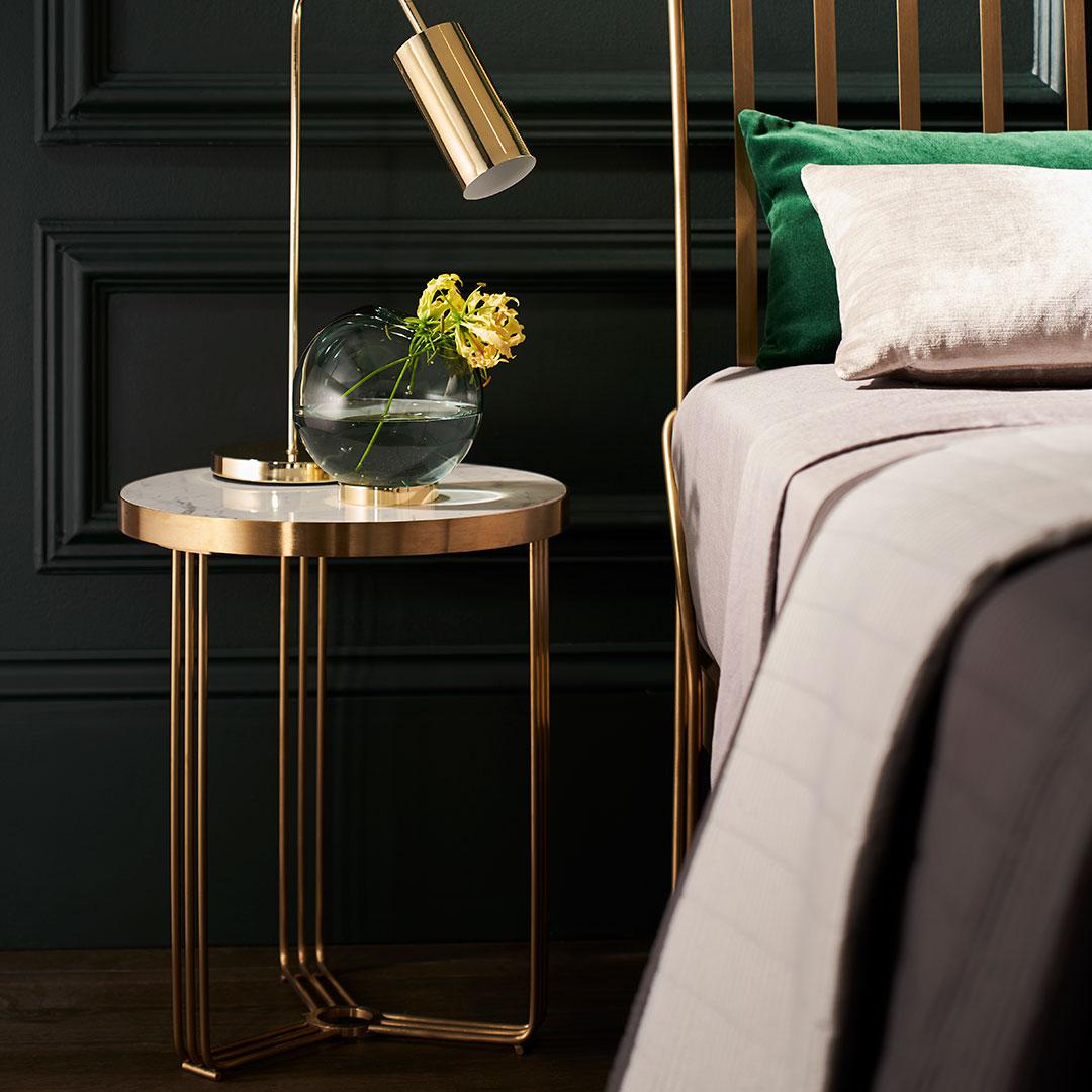 Finn Brass Frame Side Table - Gillmore Space