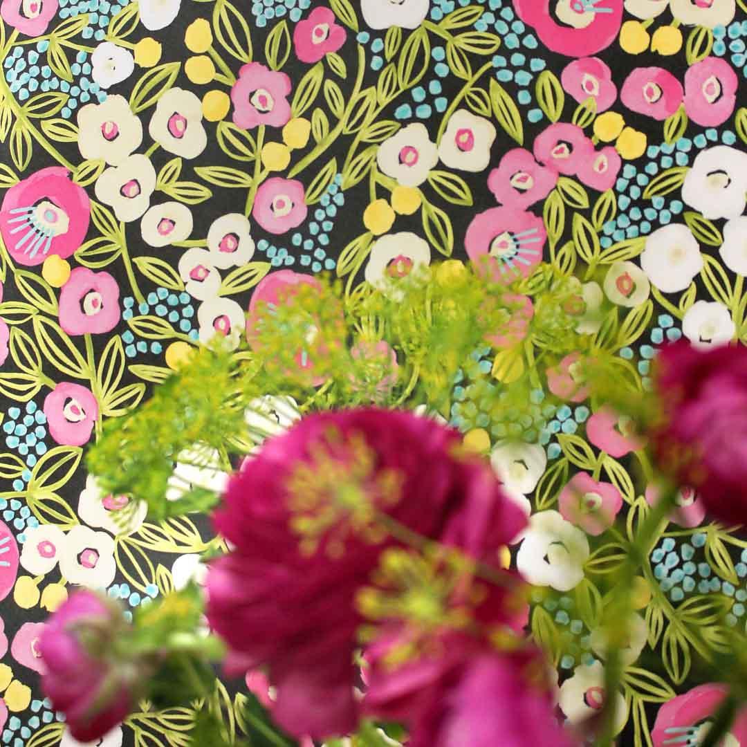 Flora Ditsy Wallpaper - Glasshouse Collection - Ohpopsi