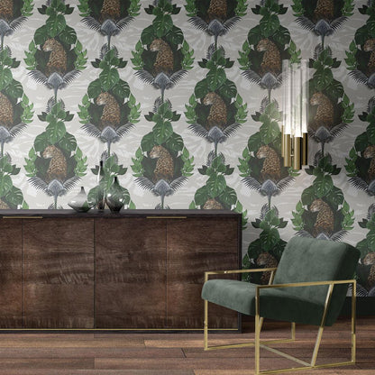 Floral Leopard Wallpaper - Cream