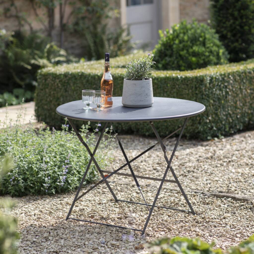 Folding Outdoor Bistro Table - Grey