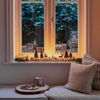 Forest Scene Advent Tealight Candle Holder - Copper