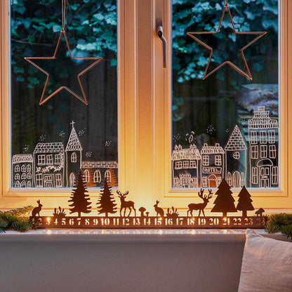 Forest Scene Advent Tealight Candle Holder - Copper