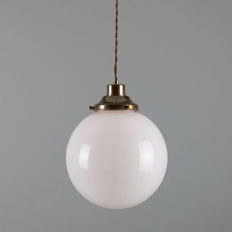 Gentry 25cm Opal Globe Pendant Light - Mullan Lighting